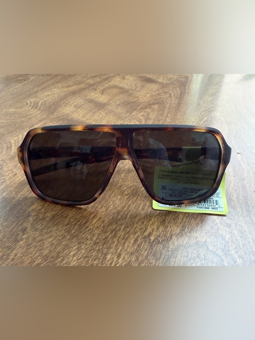 Tortoiseshell Shield Sunglasses - Brown Lenses